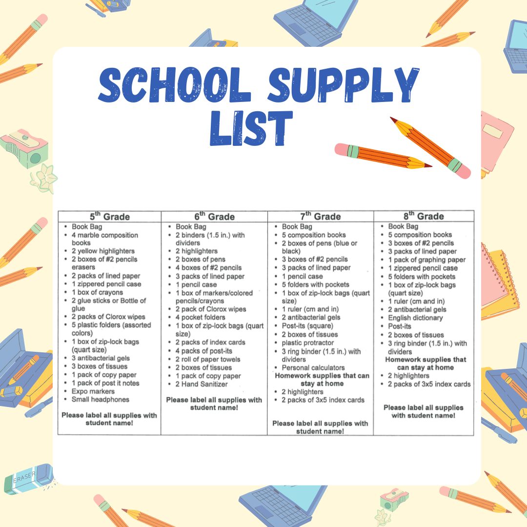 School Supply Lists – John B. Stetson